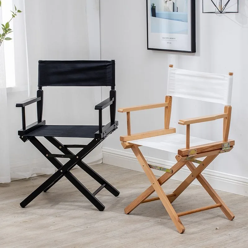 Solid Wood Bar Chairs Design High Folding Stool Modern Armchairs Portable Outdoor Bar Stools with Backrest Home Furnitures