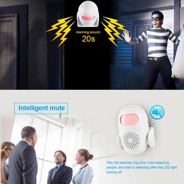 KERUI Wireless PIR Motion Sensor Alarm Welcome Chime Alarm Mode and Welcome Mode Infrared Motion Detector 11 Countries Language 4