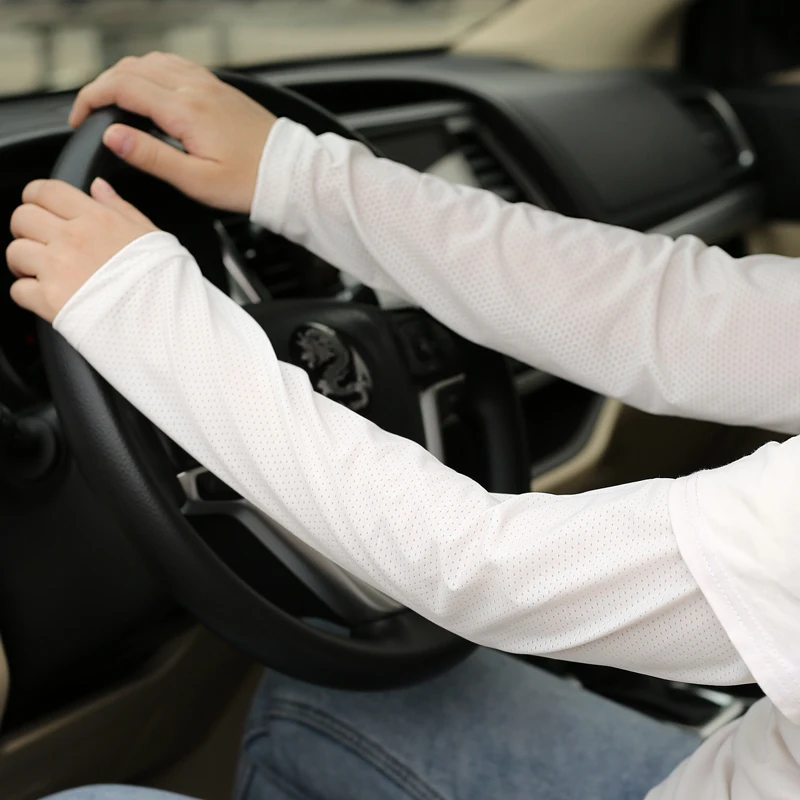 Ice Sleeve Summer Sun Protection Men's Women's Thin Cycling Lengthening Loose Driving Sunshade Elbow Gloves