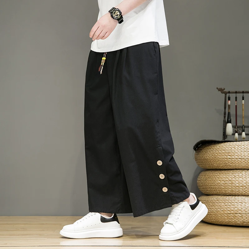 Oversized Mens Harem Pants Loose Wide-leg Pants Men Vintage Design