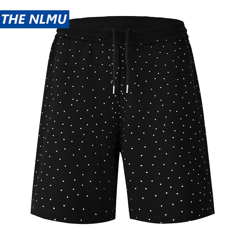 

Шорты Y2K мужские с бриллиантами, модные Свободные повседневные короткие штаны в стиле ретро, хип-хоп, уличная одежда в стиле Харадзюку, лето 2024