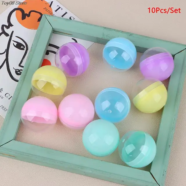 10Pcs 45mm Plastic PP Toy Capsules Half Transparent Colorful Round Surprise Ball Easy Open Lock Amusement for Vending Machine 2