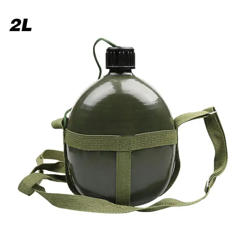 Military Type 87 Aluminum Kettle Convenient Large Capacity Survival Water Bottle Canteen Kettle for Outdoor Camping Travel Sports Water Bottle Portable Water Bottle
