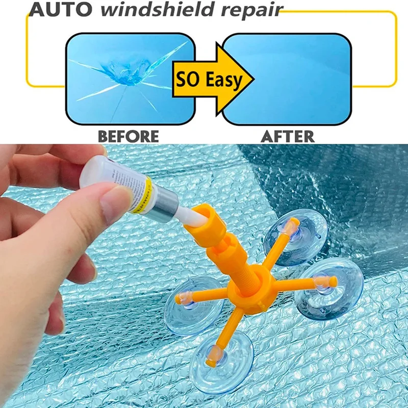 Windshield Repair Kit Quick Fix Car Cracked Glass Windscreen Repair Tool Resin Sealer DIY Auto Window Screen Polishing 2