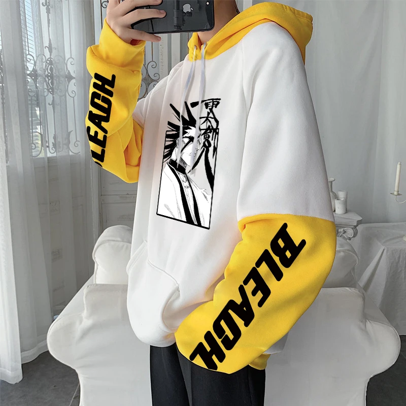 

Harajuku Japanese Anime Bleach Kenpachi Zaraki Hoodies Oversized Streetwear Autumn And Winter Unisex Hip Hop Sweatshirts