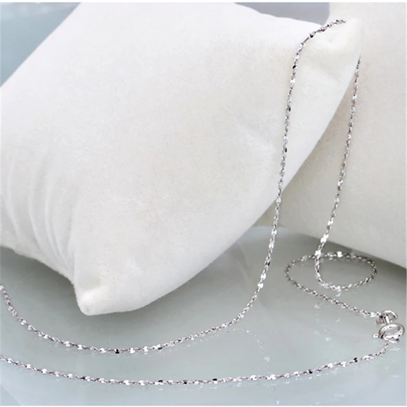 

100% S935 Sterling Silver 45cm Necklace Bijoux Femme Collare Chain Silver 925 Naszyjnik Colgante De Ley 925 Mujer for Women Girl