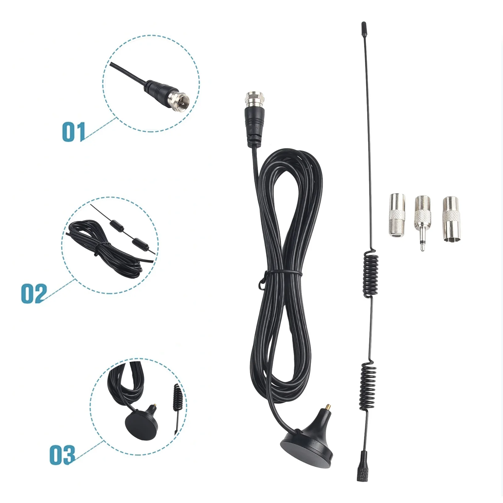 Digitale Audioantenne für den Innenbereich, verbessert den FM-AM-Radioempfang, magnetische Basismontage, kompatibel mit AV-Audio-Vedio-Systemen – Detail 12