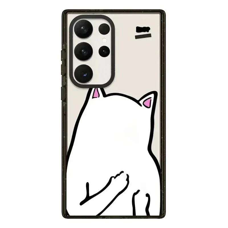 

Creative Black Border Acrylic Protective Case for Samsung Galaxy S22U S23U S24 Ultra S24+ Plus Shell