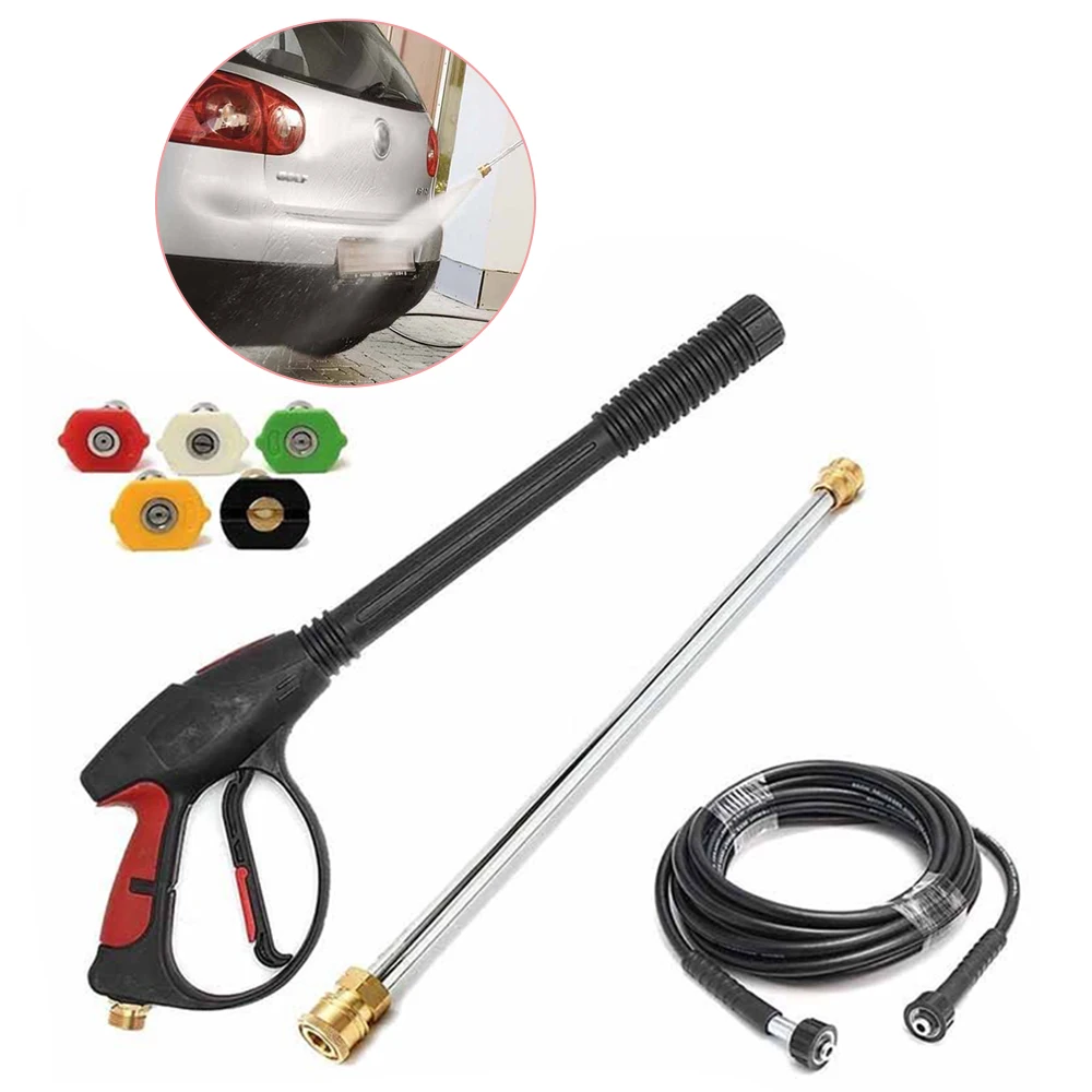 3000PSI Electric Cordless High Pressure Cleaner Spray Gun Wand Lance Nozzle Tips Hose Kit Cleaning Machine 2