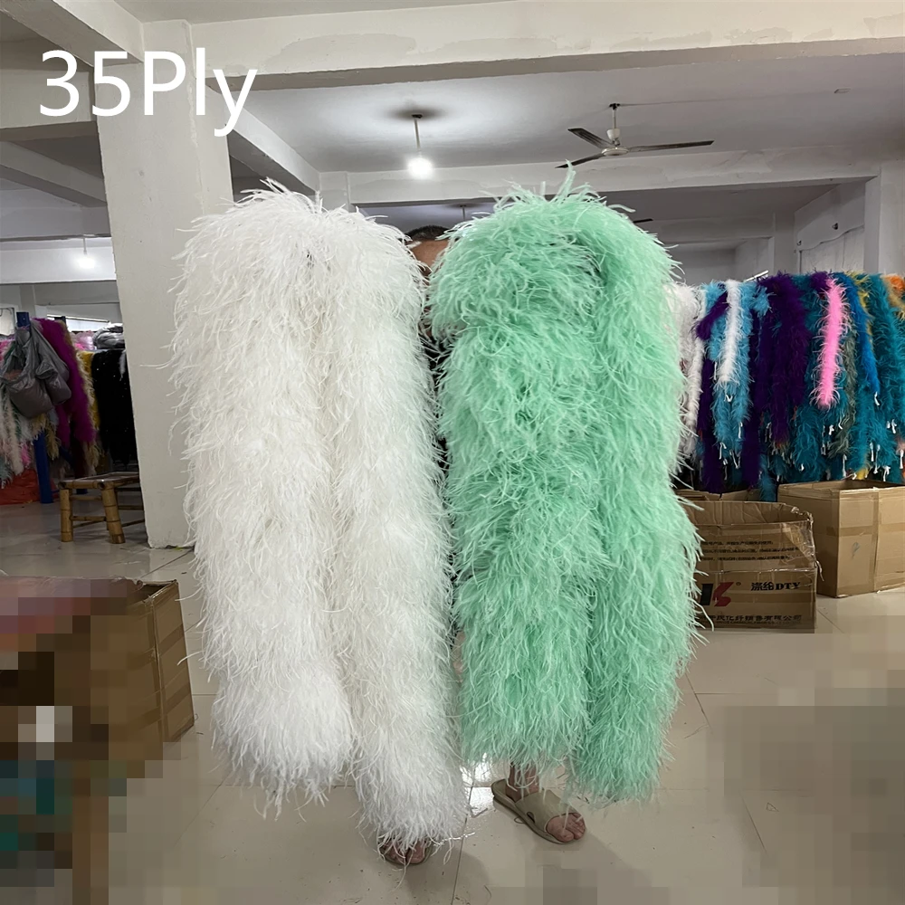 3Meter Fluffy Ostrich Feather Boa Shawl Natural Ostrich Plume