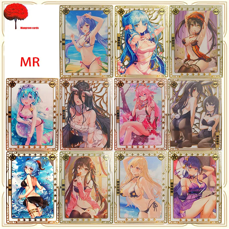 

Anime Goddess Story DIY Game Metal Card Hot Stamping Toy Kurumi Rem Miku Yor Forger Collectible Card Christmas Birthday Present