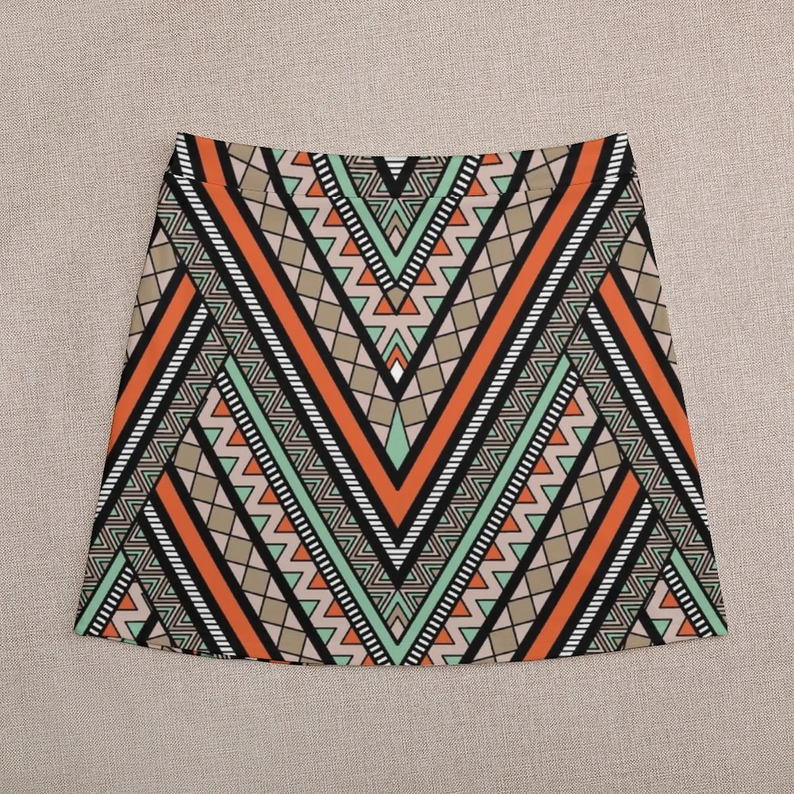 Aztec Mini Skirt Korean clothing fashion korean clothing outfit korean style Skirt satin