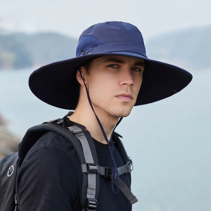 Waterproof Bucket Hat Summer Men Boonie Hat Outdoor Sun Protection Wide Brim Panama Safari Hunting Hiking Fishing Sun with sun hat sun protection hat