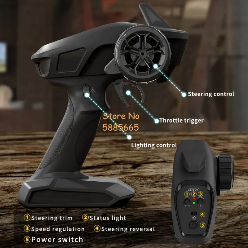 1:14 70KM/H High Speed Drift Alloy Remote Control Truck 2.4G 4WD Lighting Control Speed Adjust Shock Absorption RC Car Truck Toy 6