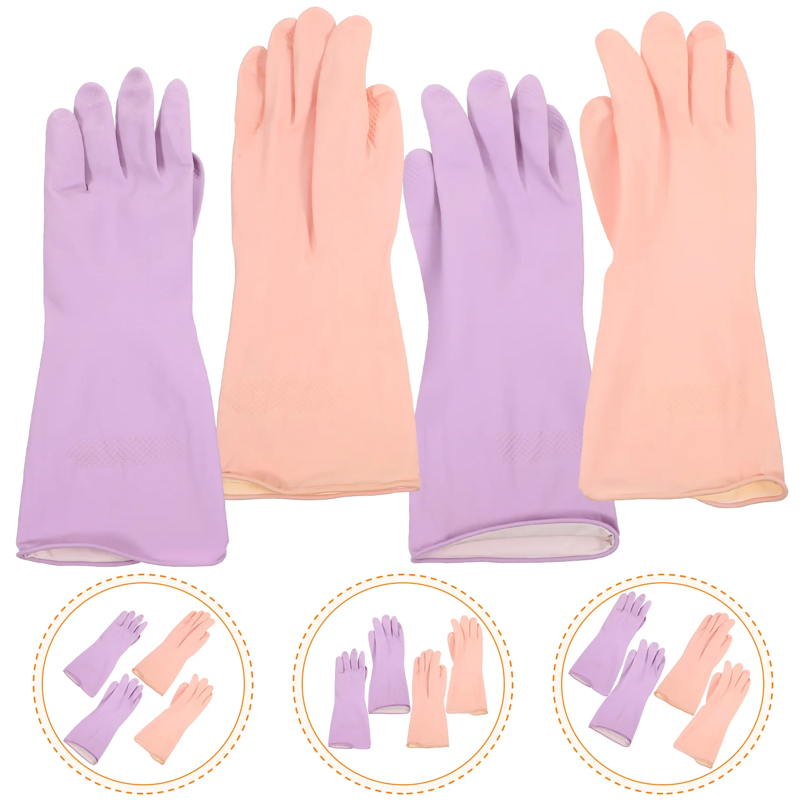 

2 Pairs of Dish Washing Gloves Reusable Household Chores Latex Gloves Latex Dishwashing Gloves