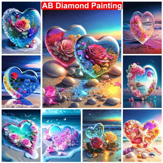 Valentine's Gift 5D DIY Diamond Painting AB Full Drill Beach Lover Heart  Embroidery Cross Stitch Home Decoration Love Gifts - AliExpress