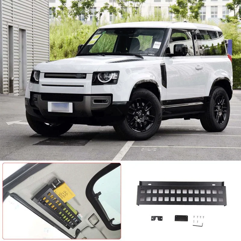 

For 2004-2019 Land Rover Defender 90 110 Aluminum Black Car Sunshade Panel Multifunctional Storage Frame Car Interior Parts