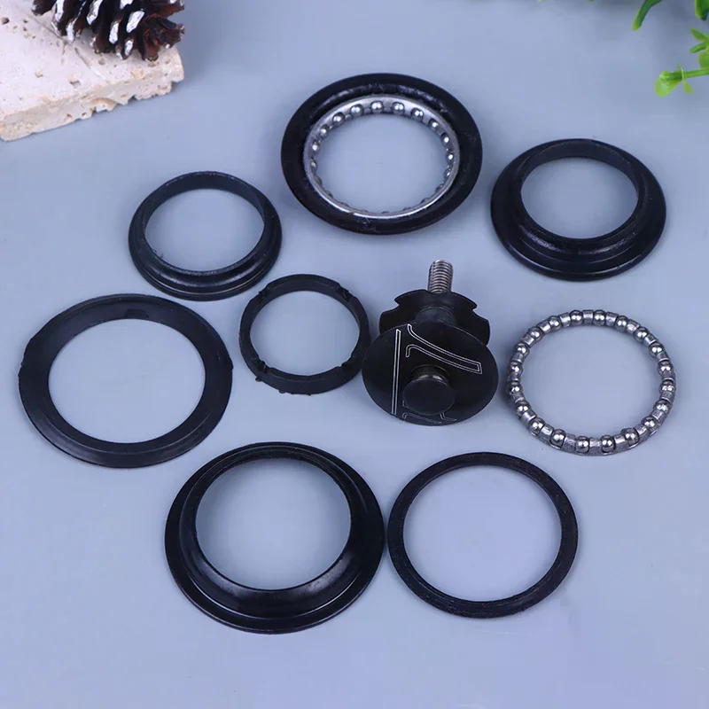 자전거 포크 자전거 부품 로드 바이크 블랙 알로이 44mm 1 1/8인치 자전거 스레드리스 헤드셋 헤드튜브 자전거 외부 헤드셋 부품