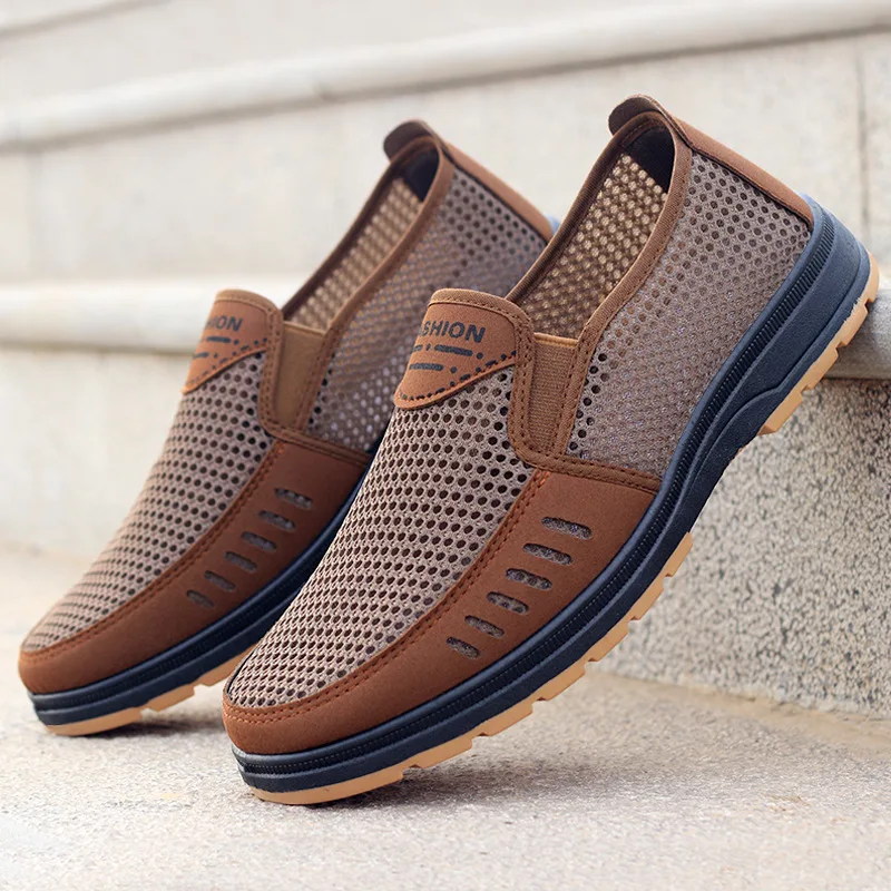 Men's Breathable Casual Shoes Breathable Mesh Anti Slip Ultra Light Flat Shoes One Step Spring/Summer mens shoes