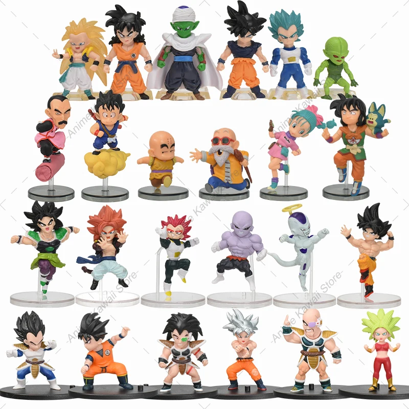 

Dragon Ball Z Anime Figures Super Saiyan Ultra Instinct Son Goku Raditz Nappa Vegeta IV Broli Q Version Figures Toys Dolls Set