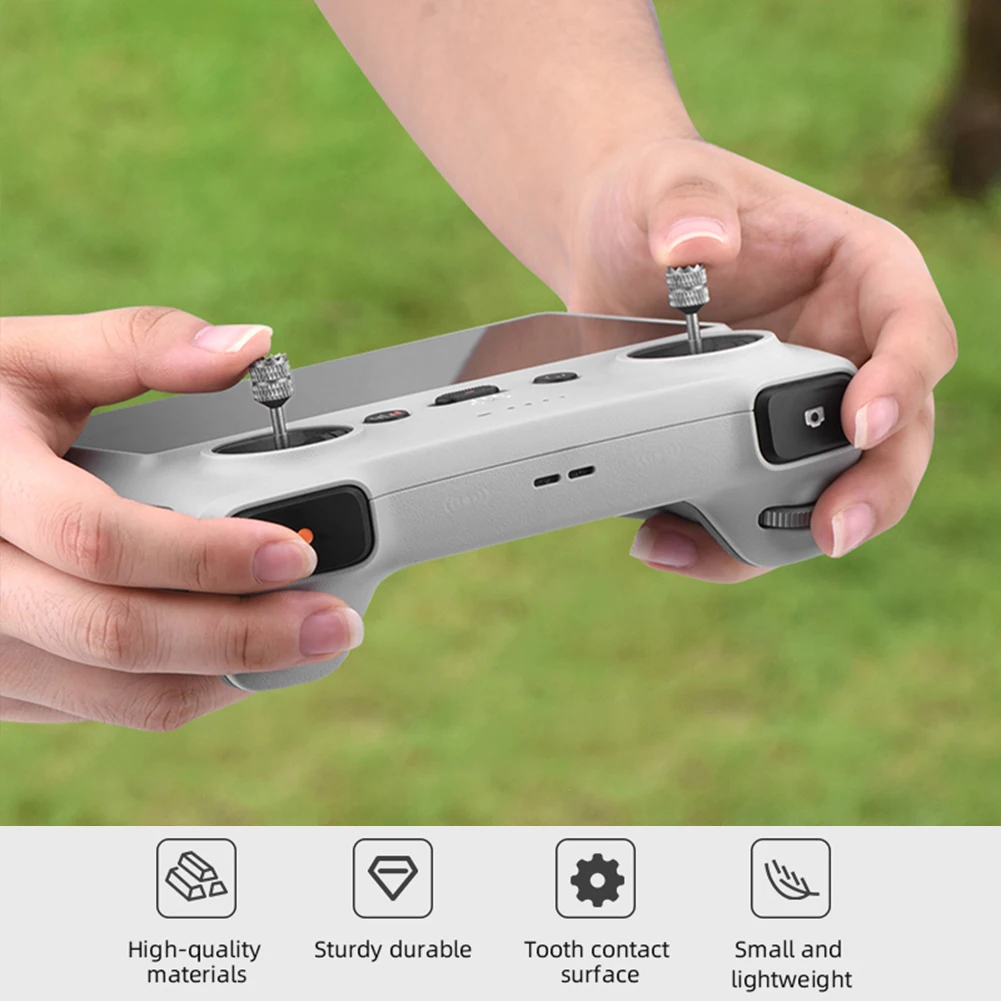 Lot de 2 Joystick Thumb Sticks en alliage d'aluminium pour DJI Mini 3 Pro, emballage inclus.