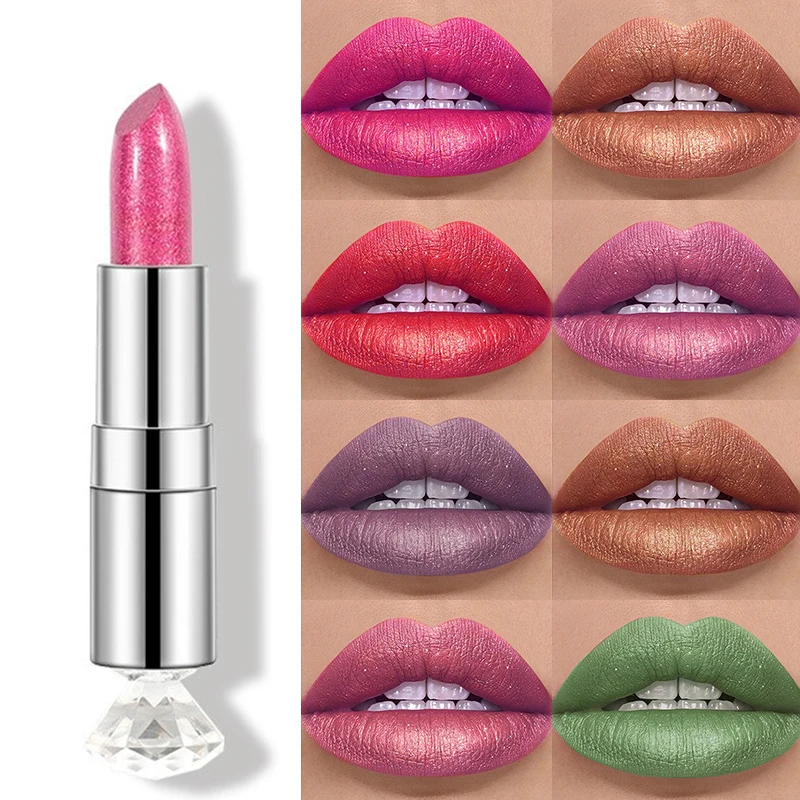 Diamond Pearlescent Lipstick Velvet Matte Long Lasting Waterproof_voghion.com