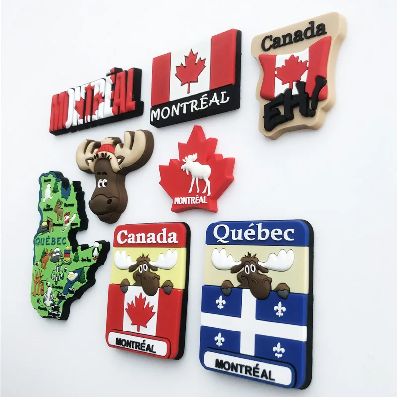 Aimant Frigo Québec Canada En Bois - Souvenir Touristique Décoratif Pour Cuisine Ou Bureau (9,1x8,2 Cm)
