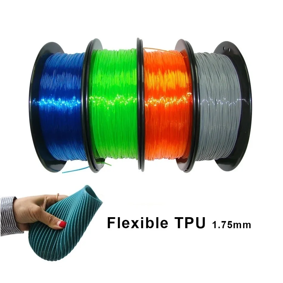 Transparent Filament TPU 1.75mm 3D Printer Flexible TPU Filament 1KG 500g 250g 3D Plastic Materials No Bubble Green Yellow Blue