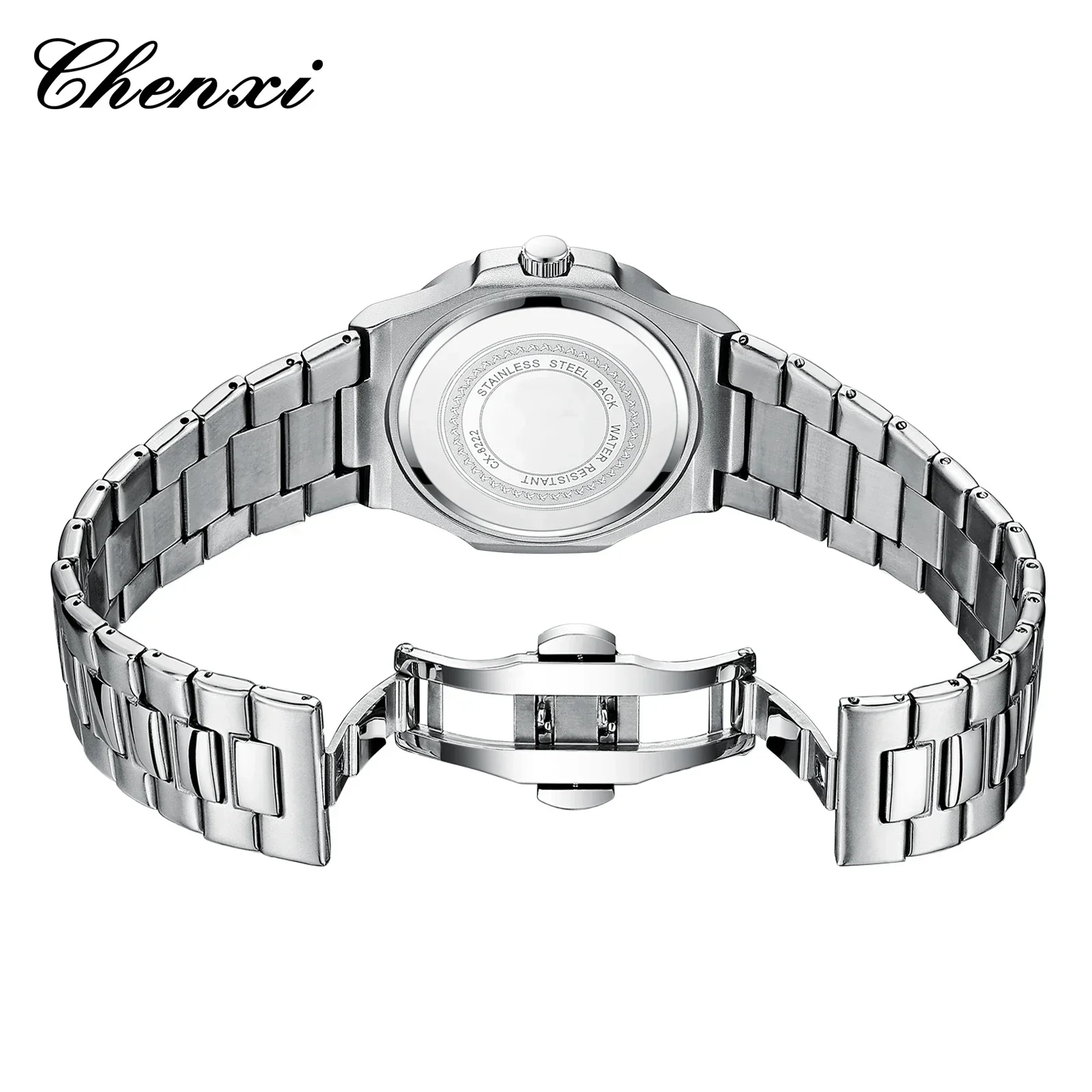 CHENXI 8222 New Ladies Watches Women Fashion Elegant Silver Stainless Steel Party Quartz Wristwatch Watch Gift Relogio Feminino 5