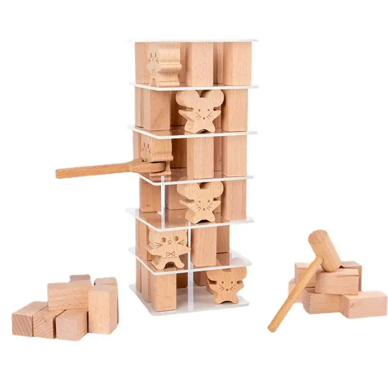 

Игрушечные строительные блоки, портативный деревянный ствол, набор строительных блоков для дошкольного возраста Монтессори, Обучающие игрушки, мелкая моторика и баланс