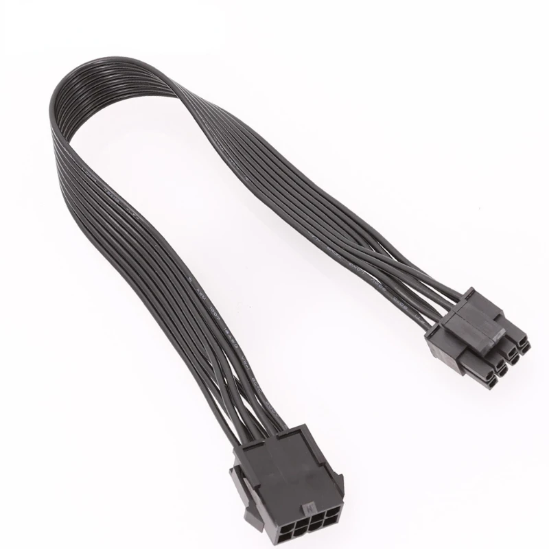 Computer Connection Cable 8Pin Extension Cable CPU 8-pin Male Female Extension Cable 4+4 Black Flat Cable 30cm цена и фото