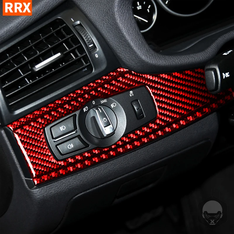 

For BMW X3 F25 2011 2012 2013 2014 2015 2016 2017 Headlight Panel Cover Trim Real Carbon Fiber Stickers Car Interior Accessories