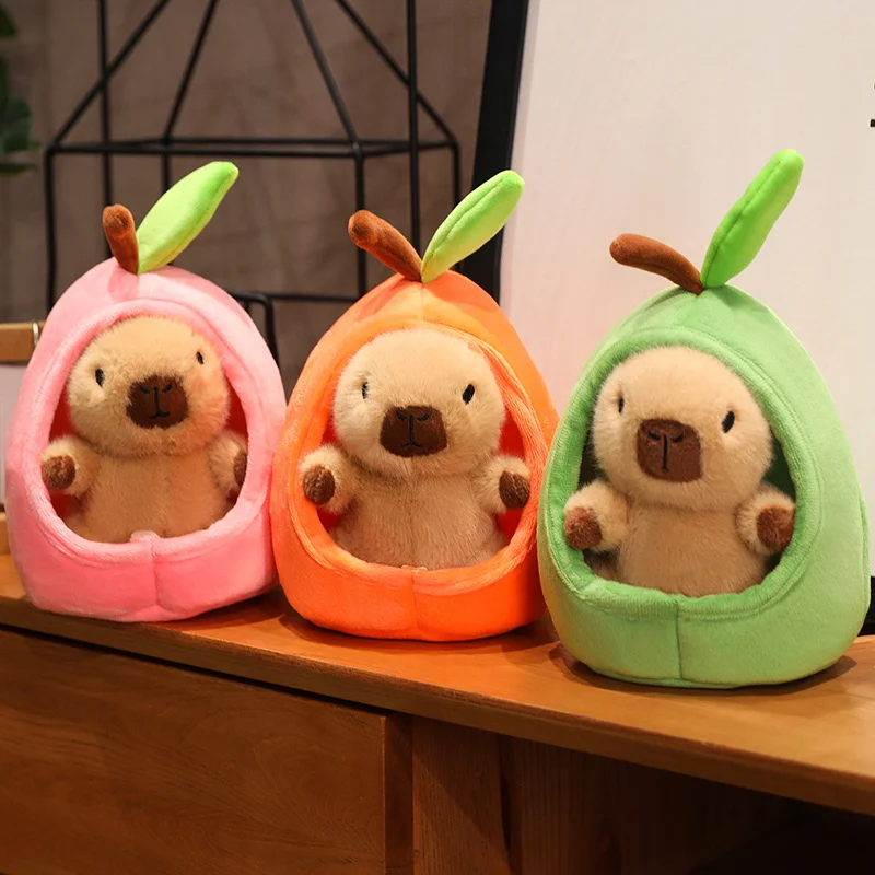 Avocado Fruit House Plush Toy Capybara Doll Capibala Sleeping