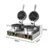 Electric Waffle Double Head Maker Cake Furnace Heating Machine Round Waffle Making Machine Commercial Nonstick Kitchen Appliance 4
