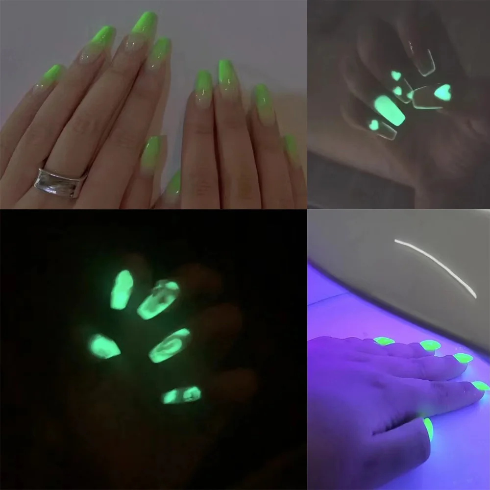 KODIES GEL Holoween Luminous Top Coat Gel Nail Polish Glow In The Dark No Wipe Topcoat Long Lasting Nails Art Gel Polish Finish 6