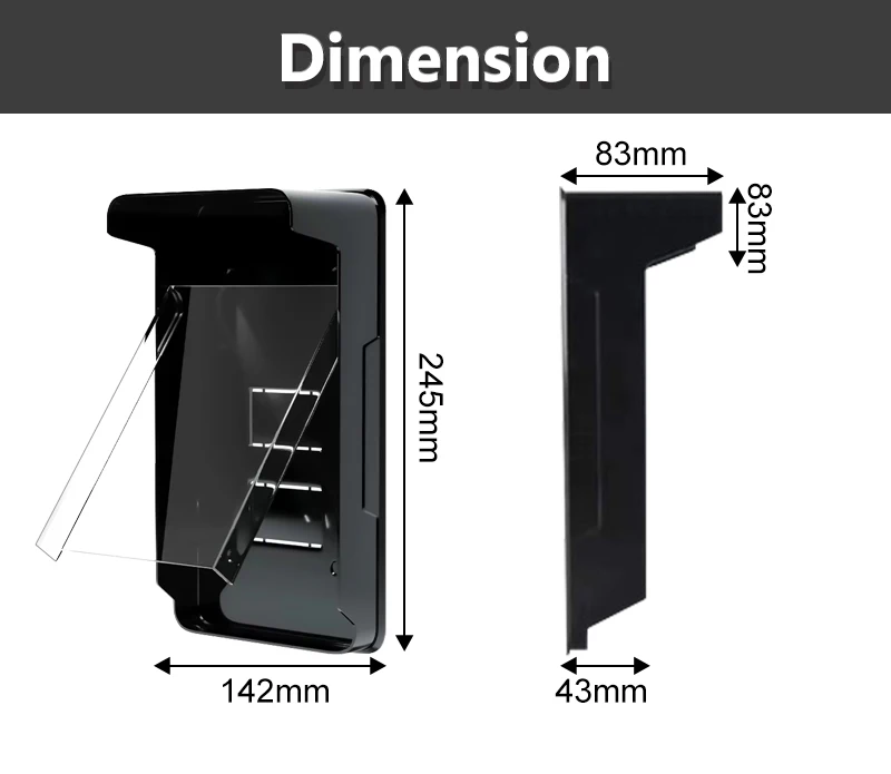 Outdoor Waterproof Cover Rain Proof Shell with Transparent Panel for Access Cont