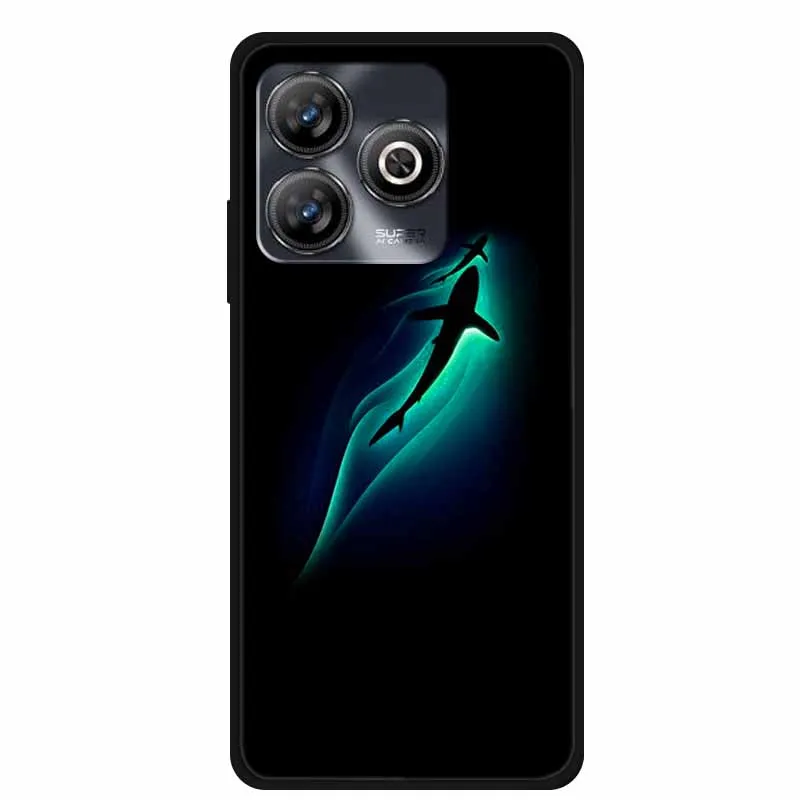 Fashion Painted Soft TPU Silicone Black Back Cover Case