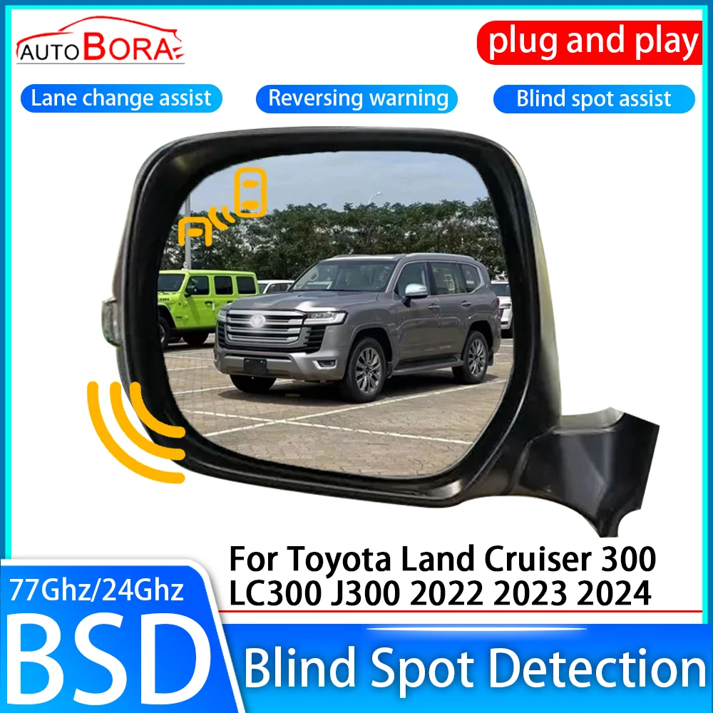 

AutoBora Car Blind Spot Detection System BSD Sensor Drive Rear Mirror Monitoring for Toyota Land Cruiser 300LC300 J300 2022~2024