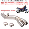 For KTM 950 Adventure S R 03-2013 950 Adventure S 990 Adventure 2006-2016 2 INTO 1 Exhaust Stainless Steel Exhaust Pipe 2 Gasket