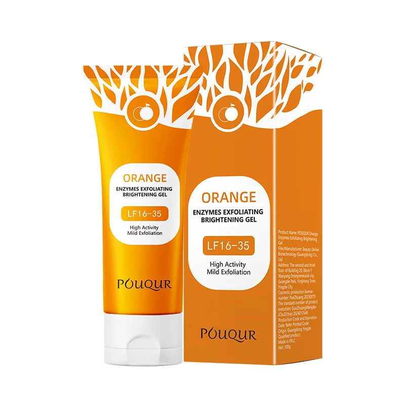 Gel exfoliant pour le visage et le corps à l'orange, crème hydratante, gel nettoyant en profondeur, exfoliant facial hydratant, gommage pour le visage