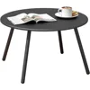 Round Metal Outdoor Side Coffee Table for Outside Patio, Black Coffee Tables 1