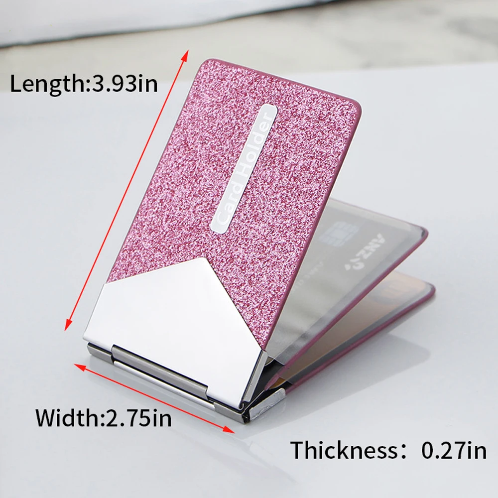 RFID Blocking Protected ID Credit Bank Card Holder Women Short Small Fashion Luxury Brand Metal Aluminum Purse Card Bag Wallet