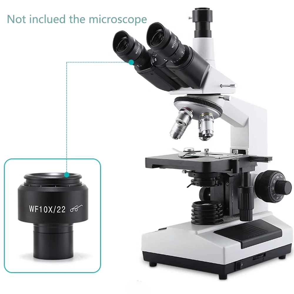 High Eye Point Wide Angle Microscope Eyepiece with Diopter Adjustment - 22mm Field of View