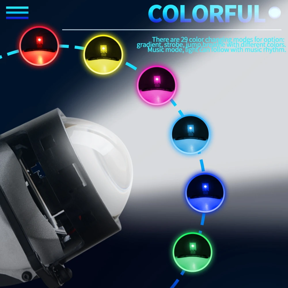 2PCS 자동차 데몬 아이즈 LED 라이트 12V 자동차용 데빌 아이즈 2.5인치 2.8인치 바이 LED 프로젝터 렌즈 개조용 LED 헤드라이트 액세서리