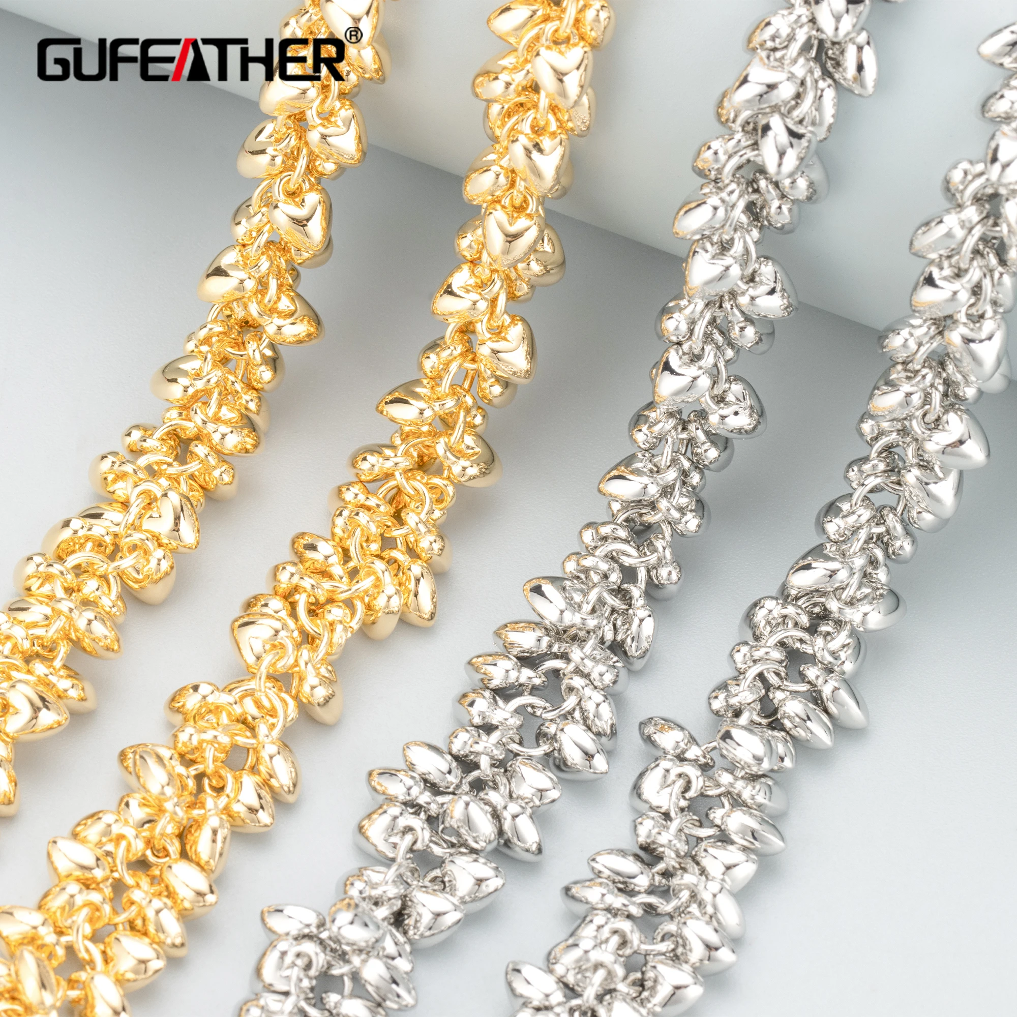 

GUFEATHER C320,diy chain,18k gold rhodium plated,plastic,nickel free,hand made,jewelry making,diy bracelet necklace,1m/lot