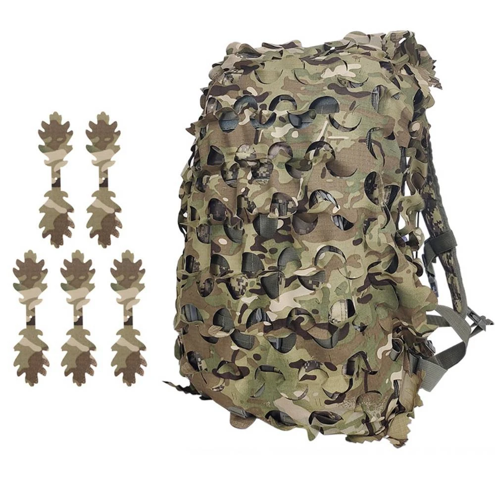 

3D Camo Net Backpack Cover 60L 80L Laser Cut Camouflage Hunting Backpack Cover Paintball Paratrooper Hunting Accessories