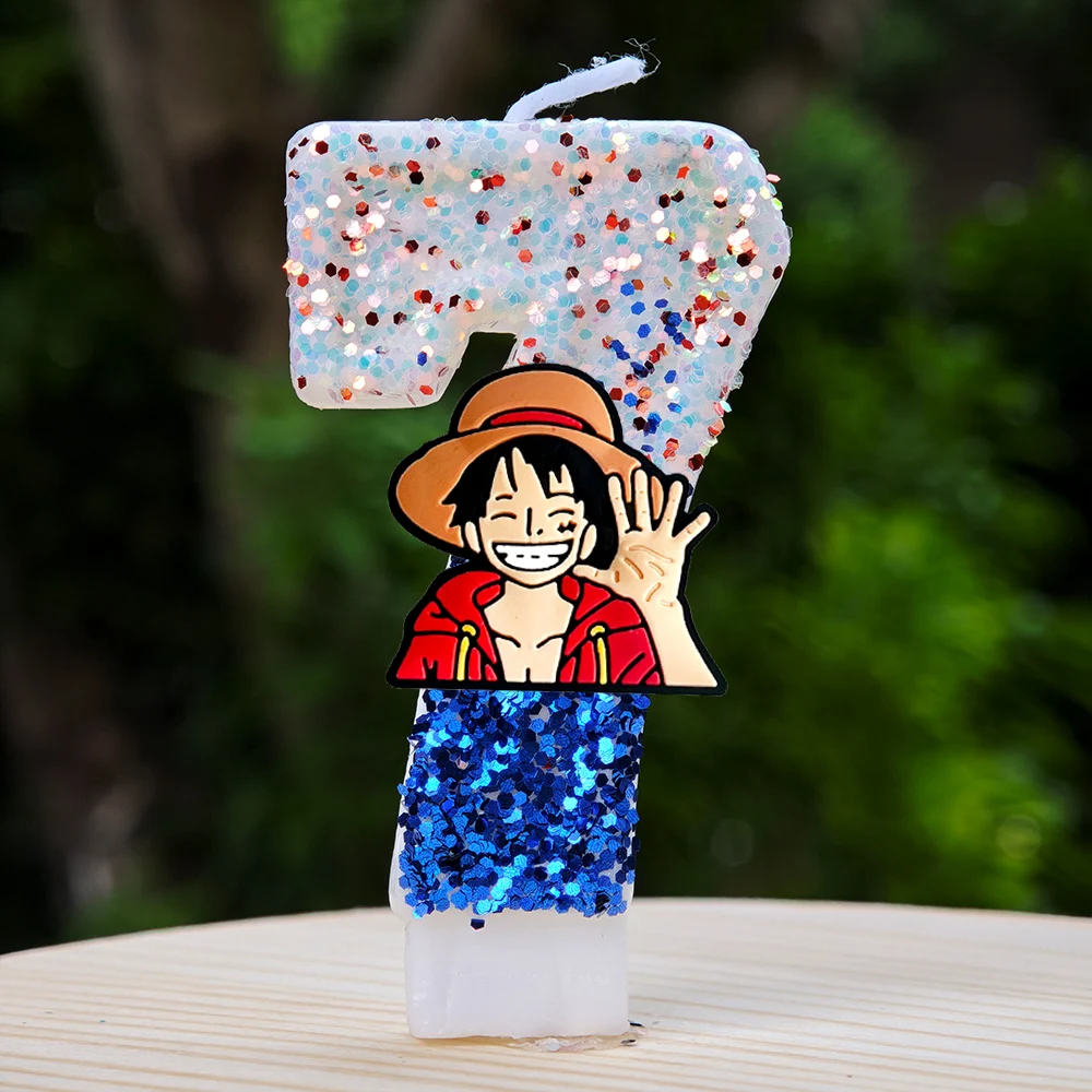 Beliebte One Piece Themen-Kerze Nummer 0-9 Luffy-Kerze Kuchendekoration Geburtstagsparty für Kinder Babyparty Spielzeug Geschenke – Detail 19