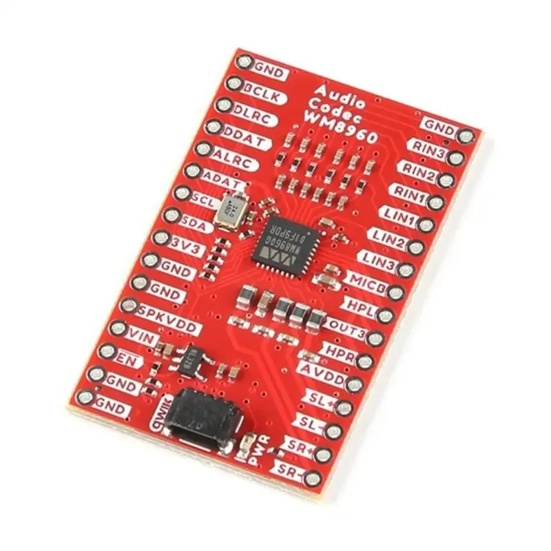 ABZW BOB-21250 I2S 스테레오 오디오 모듈 WM8960 Qwiic 오디오 코덱 브레이크아웃 헤드폰 스피커 앰프 개발 보드