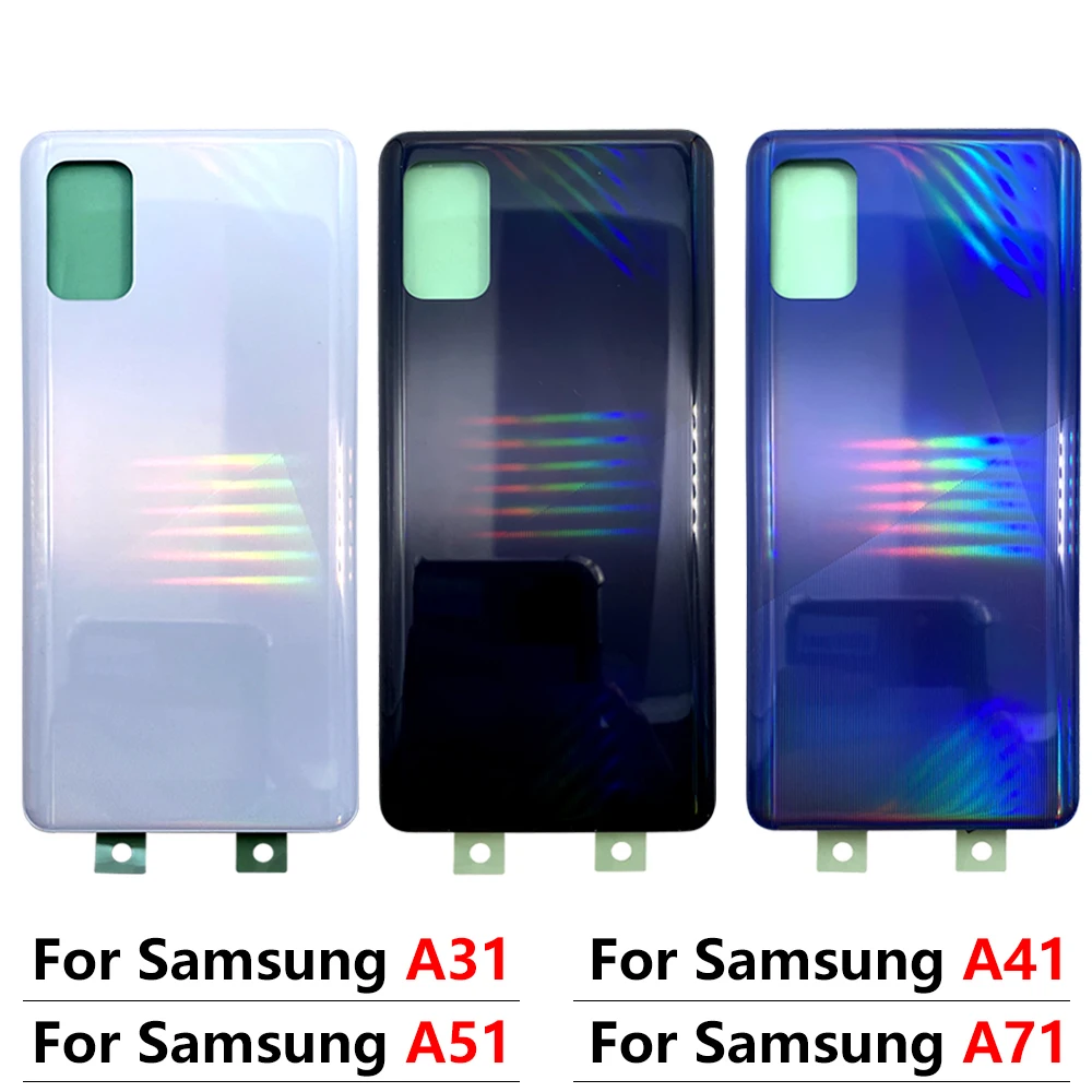 

10Pcs Back Battery Cover Rear Door Housing Case + Adhesive Sticker For Samsung Galaxy A31 A41 A51 A71 Battery Cover Replacement