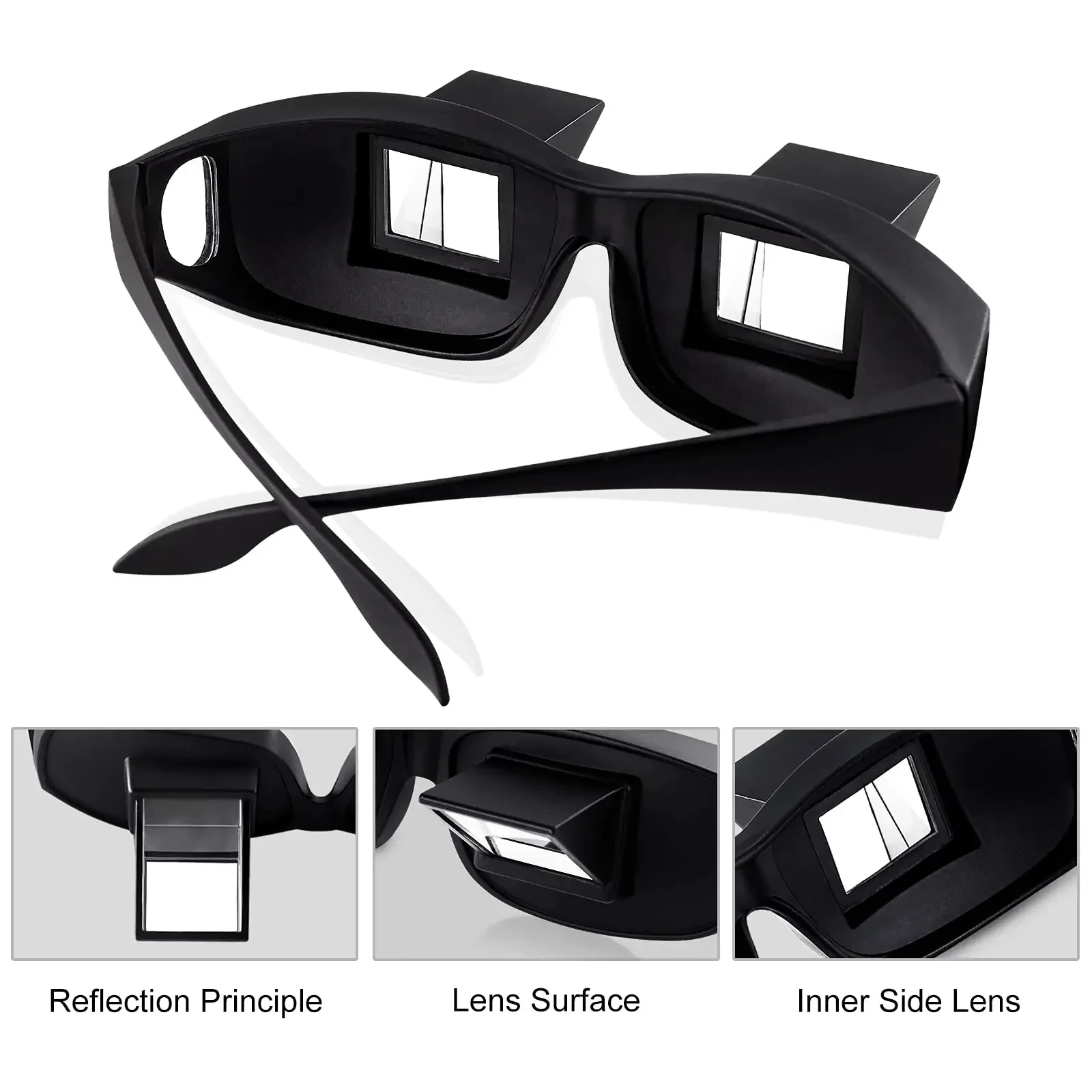 Lazy Reading Glasses Prismatic Periscope Horizontal for Lying Down Bed Reading Watching HD for Fashion Eyeglasses Eyeglasses Frames Eyewear Frames